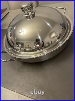 New Silga Teknika Stainless Steel 36cm (14 in) Pot Braiser With Dome Lid