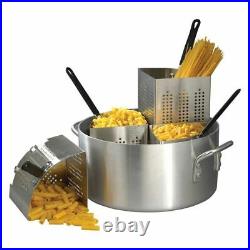 New Winware Winco 20 Qt Aluminum Pasta Cooker Set 4 Stainless Steel 18-8 Inserts
