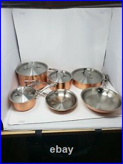New witho Box Calphalon T10 Tri-Ply Copper & Stainless 10 Piece Cookware Set