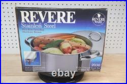 Nice New / NOS Vintage Revere Ware Stainless Steel Stock Pot 10 Qt. Model 2030