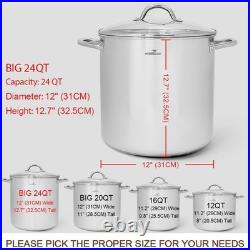 Nickel Free Stainless Steel Stockpot 20QT Cooking Pot Lobster Soup Boiling New