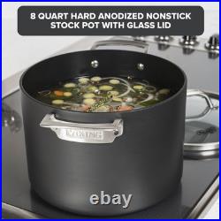 Non Stick Stock Pot, 8 Quart Hard Anodized Nonstick Soup Cooking Pot wth Glas