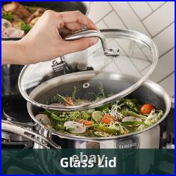 Nonstick 2-Quart Hybrid Ceramic Saucepan with Glass Lid & Stay-Cool Handle