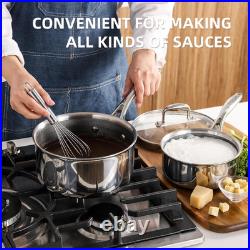 Nonstick 2-Quart Hybrid Ceramic Saucepan with Glass Lid & Stay-Cool Handle