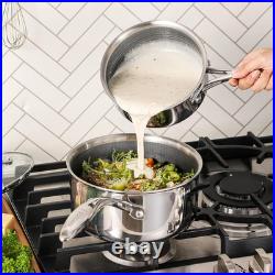 Nonstick 2-Quart Hybrid Ceramic Saucepan with Glass Lid & Stay-Cool Handle