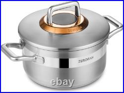 Nonstick 4-Quart Stainless Steel Stockpot with Lid, Oven-Safe, Dishwasher-Friend