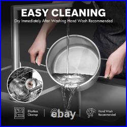 Nonstick 4-Quart Stainless Steel Stockpot with Lid, Oven-Safe, Dishwasher-Friend