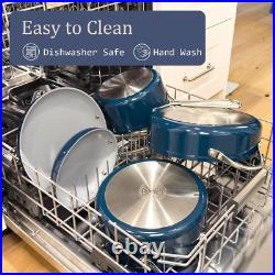 Nonstick Ceramic Stock Pot with Lid 4.5Qt Induction Dutch Oven, Cream