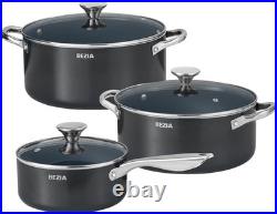 Nonstick Induction Cookware Set, 6-Piece Pots and Pans Set with Lids 2QT Sa