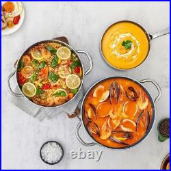Nonstick Induction Cookware Set, 6-Piece Pots and Pans Set with Lids 2QT Sa