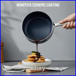 Nonstick Induction Cookware Set, 6-Piece Pots and Pans Set with Lids 2QT Sa