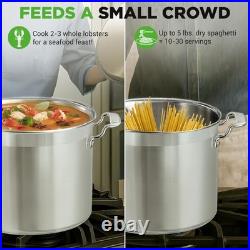 NutriChef 16-Qt 18/8 Stainless Steel Stockpot Heavy Duty Large Soup Pot
