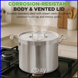 NutriChef 16-Qt 18/8 Stainless Steel Stockpot Heavy Duty Large Soup Pot