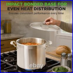 NutriChef 16-Qt 18/8 Stainless Steel Stockpot Heavy Duty Large Soup Pot