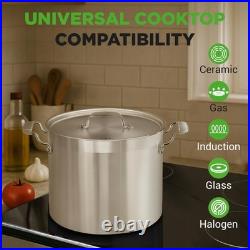 NutriChef 16-Qt 18/8 Stainless Steel Stockpot Heavy Duty Large Soup Pot
