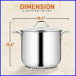 NutriChef Soup Pot with See Through Lid Dishwasher Safe Stainless steel Pot F