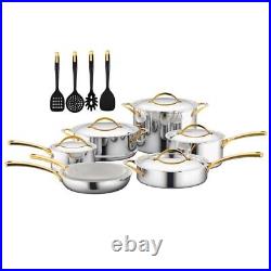 Nutrichef 16 Pcs. Kitchenware Pots & Pans Set-Clad Kitchen Cookware, Non-stick