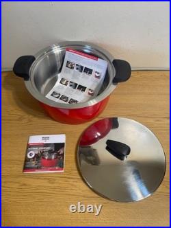 Nwob Kuhn Rikon Hotpan Stainless Steel Pot 2.1 Qt Red Thermal Cooking Bowl New