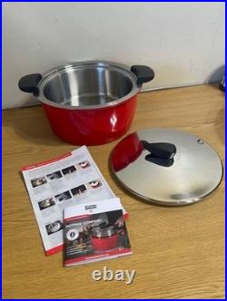 Nwob Kuhn Rikon Hotpan Stainless Steel Pot 2.1 Qt Red Thermal Cooking Bowl New