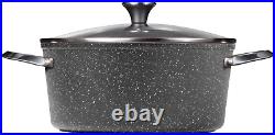 One-Pot 7.2-Quart Stock Pot with Lid and Stainless Steel Riveted Handles, Black