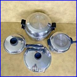 PERMANENT Cookware Waterless 7 Pc Set 5-Ply Multi-Core Stainless USA with Lids