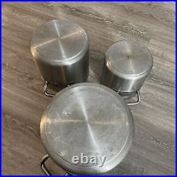 PIAZZA Pots INOX 18/10 SET OF 3. Made In Italy