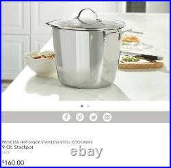 PRINCESS HERITAGE STAINLESS STEEL COOKWARE 9-Qt. Stockpot (5815)