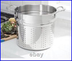 PRINCESS HERITAGE TRI-PLY STAINLESS STEEL 18-Qt. Stockpot with Steaming Basket