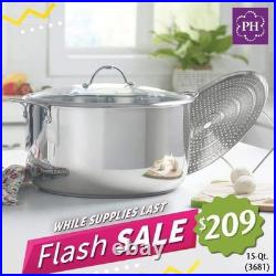 PRINCESS HOUSE HERITAGE SIGNATURE 15-Qt Stockpot with Steaming Rack 3681
