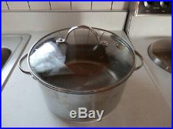 PRINCESS HOUSE STAINLESS STEEL 6 QT STOCK POT w HERITAGE DESIGN TEMPERED LID
