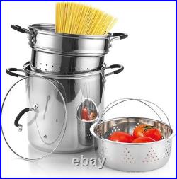 Pasta Pot 12 Quart Steamer Set Stainless Steel Pasta Cooker Multipots