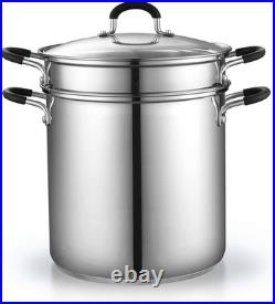 Pasta Pot 12 Quart Steamer Set Stainless Steel Pasta Cooker Multipots
