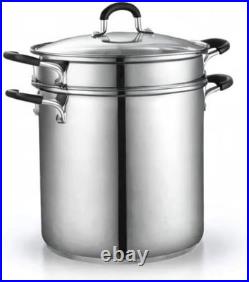 Pasta Pot 12 Quart Steamer Set Stainless Steel Pasta Cooker Multipots Pasta Pot 12 Quart Steamer Set Stainless Steel Pasta Cooker Multipots