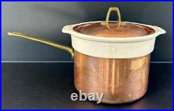 Paul Revere Ware Double Boiler Copper Stainless Pot 1.5 QT With Ceramic Insert