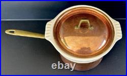 Paul Revere Ware Double Boiler Copper Stainless Pot 1.5 QT With Ceramic Insert