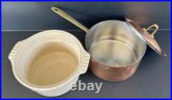 Paul Revere Ware Double Boiler Copper Stainless Pot 1.5 QT With Ceramic Insert