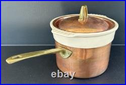 Paul Revere Ware Double Boiler Copper Stainless Pot 1.5 QT With Ceramic Insert