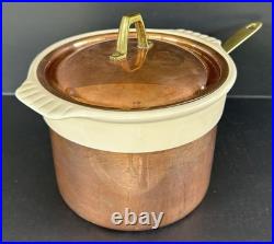 Paul Revere Ware Double Boiler Copper Stainless Pot 1.5 QT With Ceramic Insert