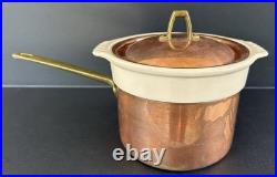 Paul Revere Ware Double Boiler Copper Stainless Pot 1.5 QT With Ceramic Insert
