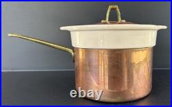 Paul Revere Ware Double Boiler Copper Stainless Pot 1.5 QT With Ceramic Insert