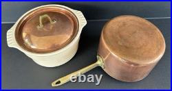 Paul Revere Ware Double Boiler Copper Stainless Pot 1.5 QT With Ceramic Insert