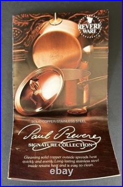 Paul Revere Ware Double Boiler Copper Stainless Pot 1.5 QT With Ceramic Insert