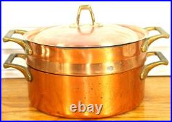 Paul Revere Ware Double Boiler USA Solid Copper Pot Signature Ed 2 Qt Pan Buffet