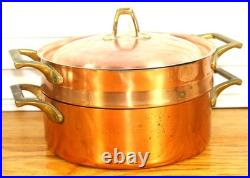 Paul Revere Ware Double Boiler USA Solid Copper Pot Signature Ed 2 Qt Pan Buffet Paul Revere Ware Double Boiler USA Solid Copper Pot Signature Ed 2 Qt Pan Buffet