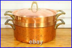 Paul Revere Ware Double Boiler USA Solid Copper Pot Signature Ed 2 Qt Pan Buffet