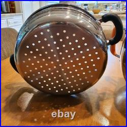Paul Revere Ware Double Boiler USA Solid SS Pot Signature Ed 8 Qt Pan Buffet