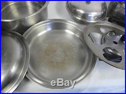 Permanent Vintage 18 -8 Stainless Steel Cookware Stock Pot Sauce Pans Skillet +