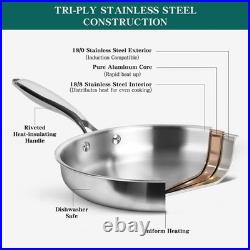 Pots and Pans Set, 3 Ply 11 Piece Stainless Steel Cookware Set, Oven Dishwash