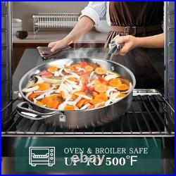 Pots and Pans Set, 3 Ply 11 Piece Stainless Steel Cookware Set, Oven Dishwash