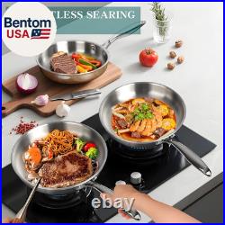 Pots and Pans Set, 3 Ply 11 Piece Stainless Steel Cookware Set, Oven Dishwasher